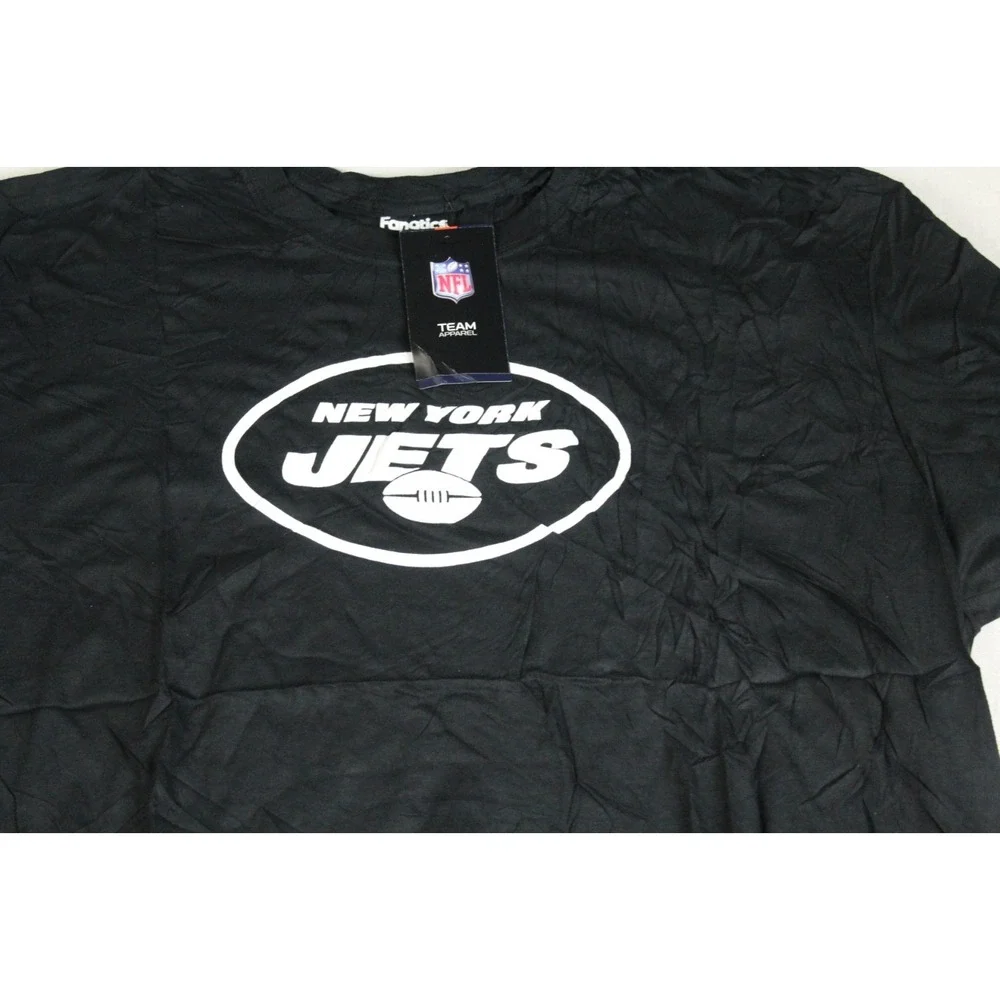 New York Jets Men Black Shirt Short Sleeve Crew Neck Size XXL